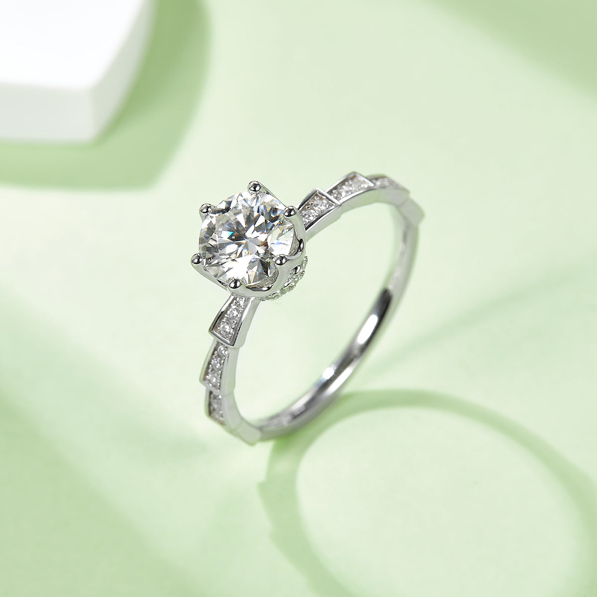 Mechanical Snake Design Moissanite Ring, S925 Silver Platinum Plating, 1CT D-Color