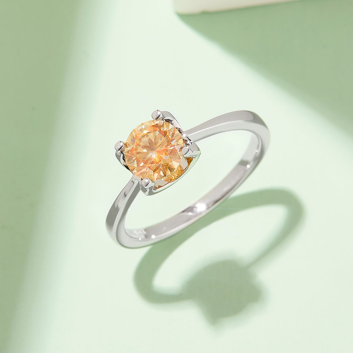 Classic Bull Head Moissanite Ring, S925 Silver Platinum Plated, 1CT D Color