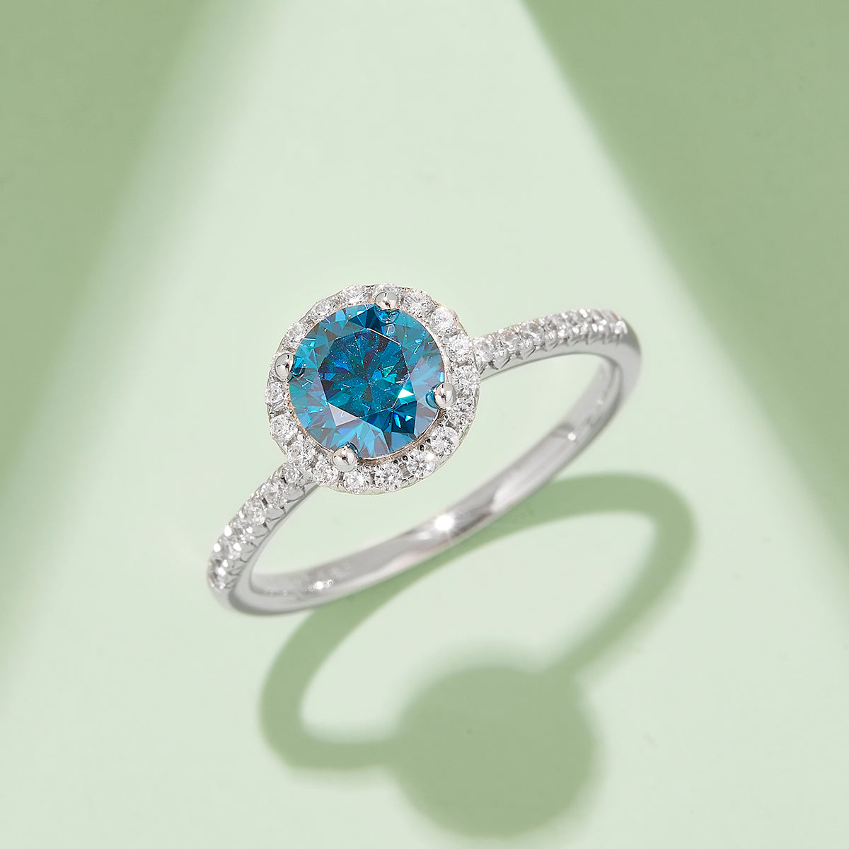 Classic Round Solitaire Moissanite Ring, S925 Silver With Platinum Plated, 1CT D Color