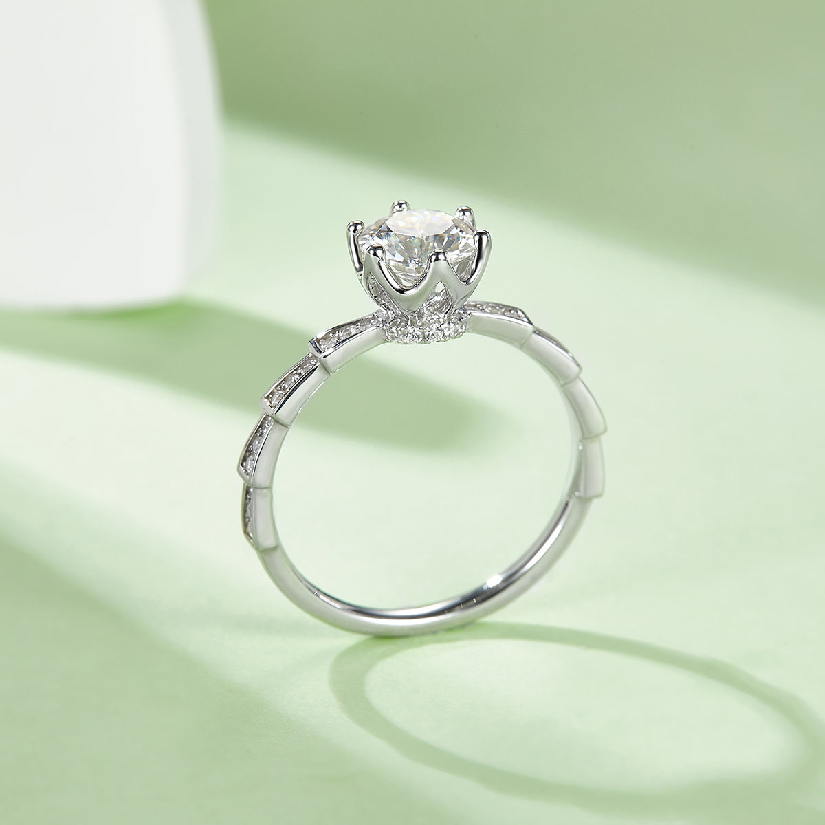 Mechanical Snake Design Moissanite Ring, S925 Silver Platinum Plating, 1CT D-Color
